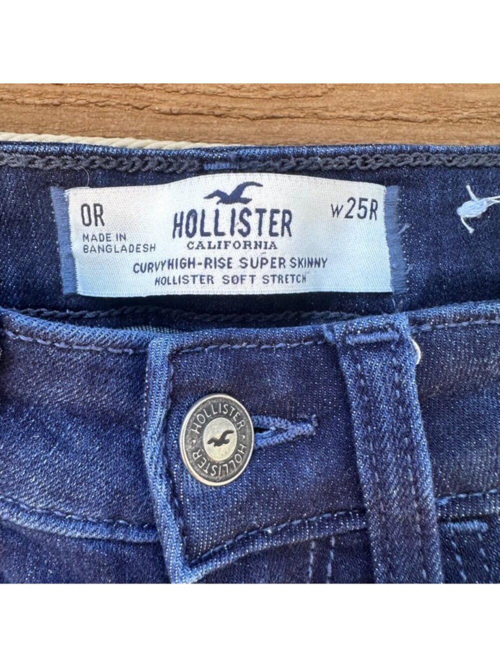 Hollister Curvy High-Rise Super Skinny Jeans W25R Dark Wash Denim Womens - Picture 2 of 12